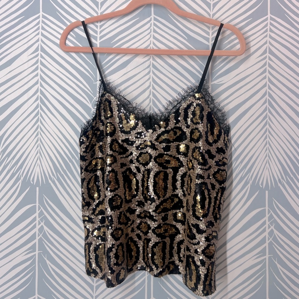 Leopard sequin cami